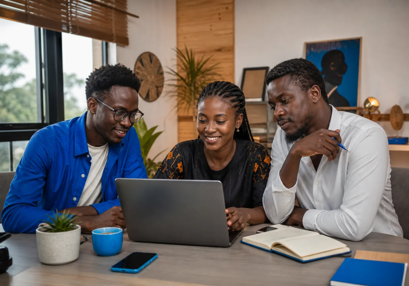 Équipe digitale africaine validant un site responsive